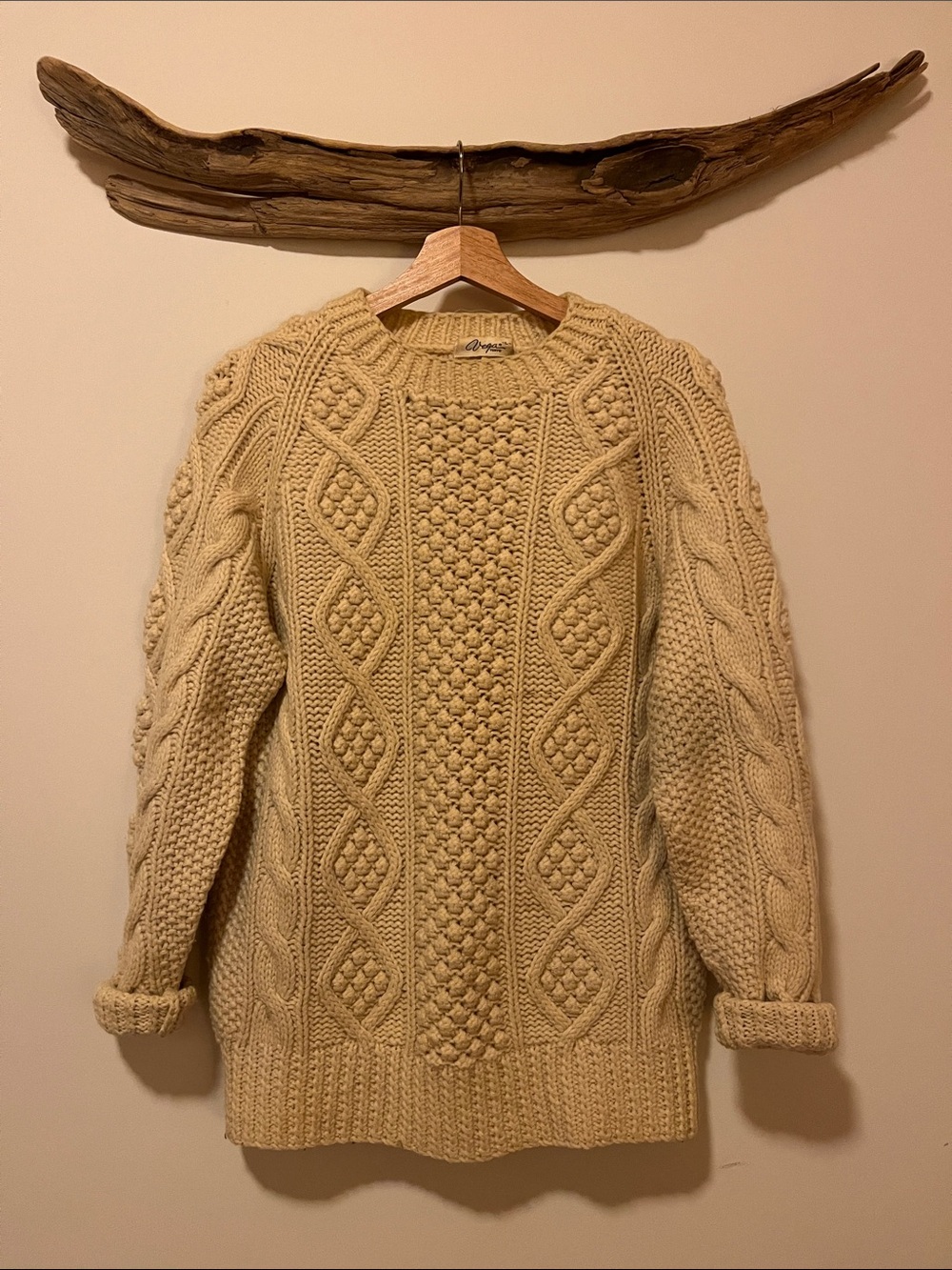 Vintage Cream Cable Knit Sweater